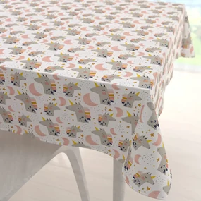 Biante Detský bavlnený štvorcový obrus Sandra SA-562 Spiace jednorožce medzi hviezdičkami na bielom 100x100 cm