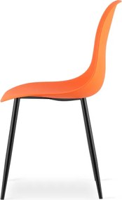 Set štyroch jedálenských stoličiek WAT oranžový - čierne nohy (4 ks)