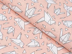 Biante Detský dekoračný záves Leona LN-044 Origami vtáci na lososovom 130x240 cm