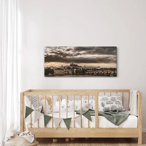 Obraz - zamračená Praha (120x50 cm)