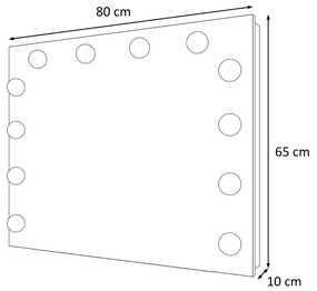 KOZMETICKÉ ZRKADLO VALENTINA ELITE BIELE 80 x 65 cm