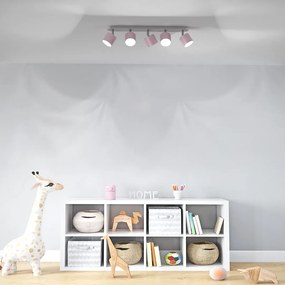 Bodové svietidlo Dixie, 5x ružové kovové tienidlo, w/ch