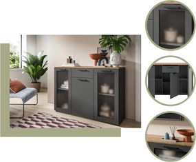 Komoda so šuplíkom Niklas, 120 cm, šedá/dub artisan