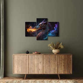 Obraz - Drak pľuvajúce plamene (90x60 cm)