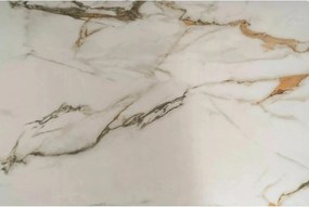 Jedálenský rozkladací stôl Infinity 160/240 cm keramika biely mramor/medený