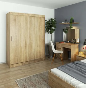 Šatníková skriňa s posuvnými dverami 150 cm CLP mono dub sonoma