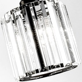 Toolight Toolight, Krištáľová závesná lampa E27 60W APP511-1CP, čierna, OSW-08551