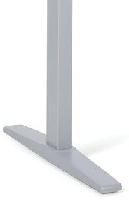 Výškovo nastaviteľný stôl, elektrický, 675-1325 mm, ergonomický ľavý, doska 1600x1200 mm, sivá podnož, breza