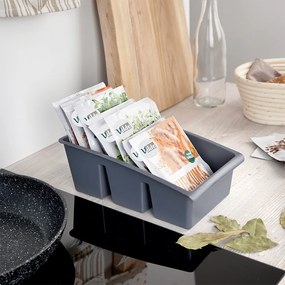 VILDE Organizér na korenie vo vrecúškach, VILDE, sivý, 25 x 15 x 9 cm