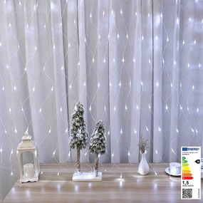 LED svetelná sieť, 128 LED, 2 rôzne farby- studená biela