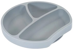 Sivý silikónový detský tanier 19x20,5 cm – Kindsgut
