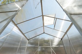Skleník so základňou BestBerg BBGH‑606S / 3,61 m² / 190 × 190 × 194 cm / strieborná