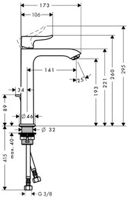 Hansgrohe Metris New, umývadlová batéria s výpustom, chrómová, HAN-31183000