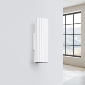 Nástenné svietidlo Karbon, 1x biele kovové tienidlo, (20 cm)