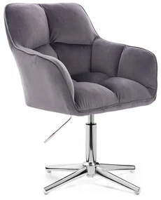 LuxuryForm DESIGN Kreslo AMALFI VELUR na striebornom kríži - tmavo šedé