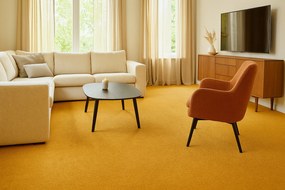 Tapibel, Metrážny koberec Cobalt SDN 64049 - AB horčicový, záťažový, na mieru, šíře 4m, žltá, ab (mriežka), chodba / predsieň