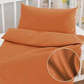 Biante Detské saténové posteľné obliečky do postieľky ST-008 Škoricové Do postieľky 90x140 a 40x60 cm