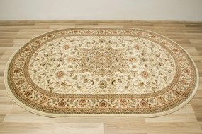 Koberec Super Rose D373A Ornament svetlobéžový / krémový ovál