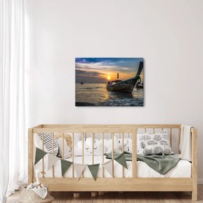 Obraz lode pri brehu (70x50 cm)
