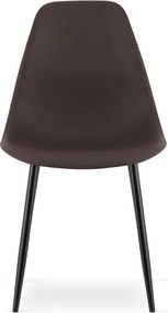 Set troch jedálenských stoličiek WAT tmavohnedý - čierne nohy (3 ks)