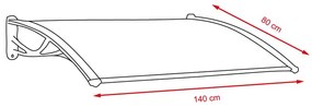 Vchodová strieška Avenberg ALLEGRO 1400x800 – Sivý nosník