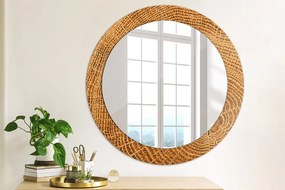 Okrúhle ozdobné zrkadlo Dubové drevo fi 70 cm