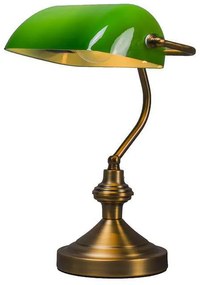 Inteligentná klasická stolná lampa bronzová so zeleným sklom vrátane Wifi A60 - Banker