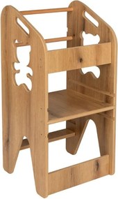 Detský kuchynský pomocník – bezpečná učiaca veža s nastaviteľnou výškou medveď