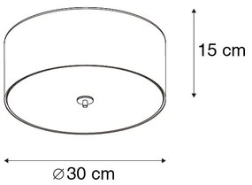 Rustikálne stropné svietidlo zelené 30 cm - Drum Jute