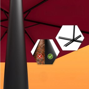 Zahradní slunečník Aluni 330 cm červený