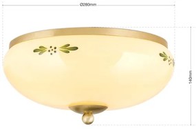 Orion DL 7-673 - Stropné svietidlo LANDHAUS 2xE27/60W/230V pr. 28 cm mosadz/béžová