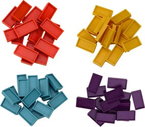 LEAN Toys Červený dinosaurus Autíčko na batérie 4 farebné domino