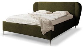 Tmavozelená čalúnená dvojlôžková posteľ s roštom 180x200 cm Makana – Makamii