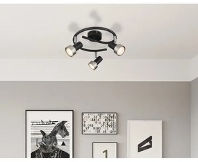 Globo 57917-3N - Bodové svietidlo  MASON 3xGU10/25W/230V čierna/strieborná