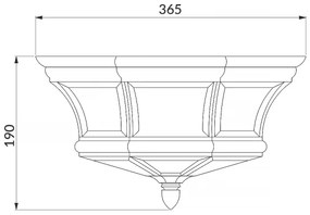 Quoizel QZ-NEWBURY-F-AC - Vonkajšie stropné svietidlo NEWBURY 3xE14/60W/230V IP44