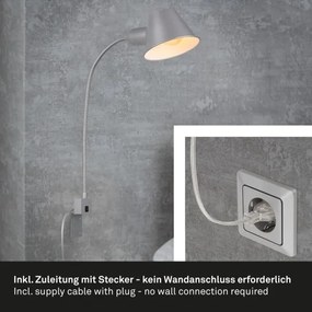 Briloner 2079-014 - Nástenná flexibilná lampa 1xE27/10W/230V strieborná