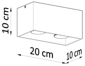 QUAD Stropné svetlo, čierna SL.0381 - Sollux