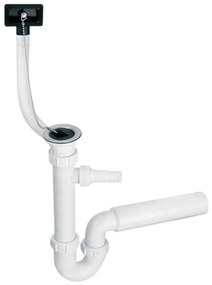 Sifón drezový rúrový s pripojením na práčku/umývačky riadu s vodorovným výtokom