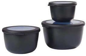 Potravinové škatuľky v súprave 3 ks Nordic black – Mepal