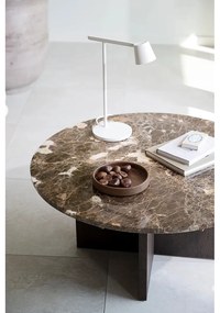 Hnedý mramorový okrúhly konferenčný stolík 90x90 cm Brooksville - Rowico