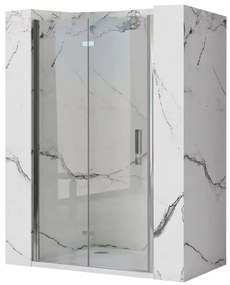 Rea Molier, skladacie sprchové dvere 80x190cm, 6mm číre sklo, chrómový profil + bočný magnetický profil, KPL-K6367