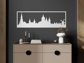 drevko Obraz Amsterdam panoráma Rozmer obrazu: 29,5 x 89 cm, Farba dekorácie: Čierna