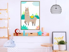 Artgeist Plagát - Unusual Lama [Poster] Veľkosť: 40x60, Verzia: Zlatý rám s passe-partout