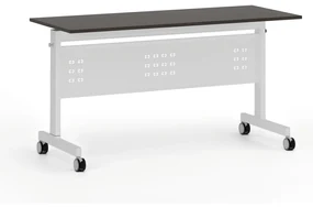 Mobilný stôl PRIMO MOBI, 1400 x 600 mm, biela podnož, wenge