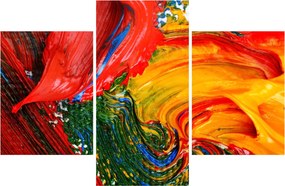 Obraz - Modrenie abstrakcie štetcom (90x60 cm)
