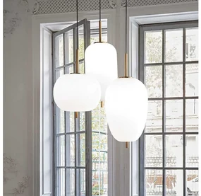 Ideal Lux - LED Luster na lanku UMILE LED/55W/230V pr. 60 cm CRI 90 mosadz/biela ID224541