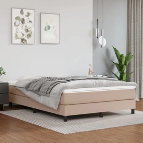 Boxspring posteľ s matracom kapučínová 140x200 cm umelá koža 3144266