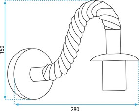 Toolight Toolight, nástenné svietidlo 1xE27 APP1466-1W, čierna-hnedá, OSW-03603