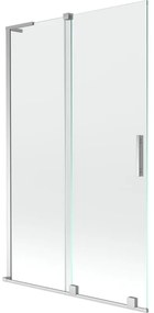 Mexen Velar L, 2-krídlová posuvná vaňová zástena 110 x 150 cm, 8mm číre sklo, chrómový profil, 896-110-003-01-01