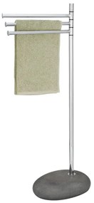 WENKO 19493100 - Stojan na uteráky PEBBLE STONE 38x84 cm lesklý chróm/šedý